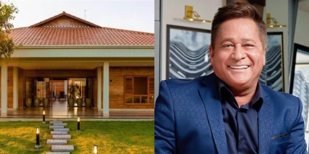 Piscina enorme, garagem para 8 carros e puro luxo: Mansão luxuosa de Leonardo é maior que shopping