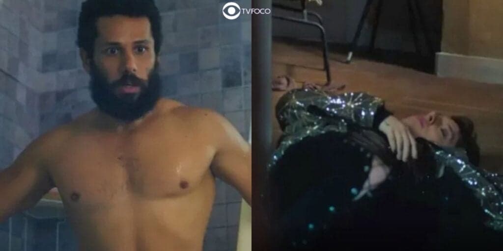 Terra e Paixão: "Em choque", Kelvin flagra Ramiro peladão e desmaia com "aquilo maravilhoso"