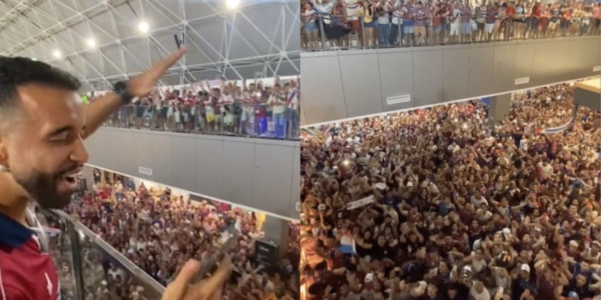 Torcida do Fortaleza invadiu aeroporto para apoiar o clube (Foto: Reprodução/ Internet) Torcida do Fortaleza invadiu aeroporto para apoiar o clube (Foto: Reprodução/ Internet)