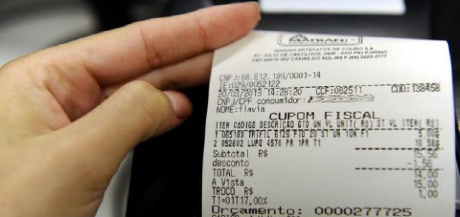CPF na nota (Reprodução/Internet)