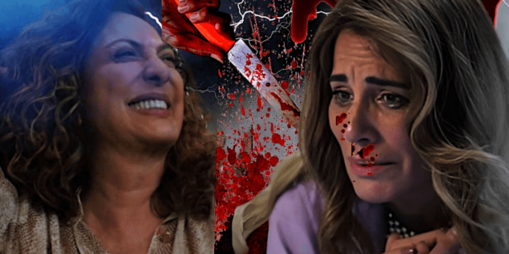 Pancadaria em Terra e Paixão - Agatha apunhala Irene, deixa rival desfigurada com surra e a faz perder o chão