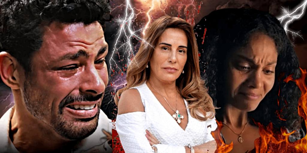 Terra e Paixão: Sem ter onde cair morta, Aline tem a vida desgraçada por Irene e acaba separada de Caio
