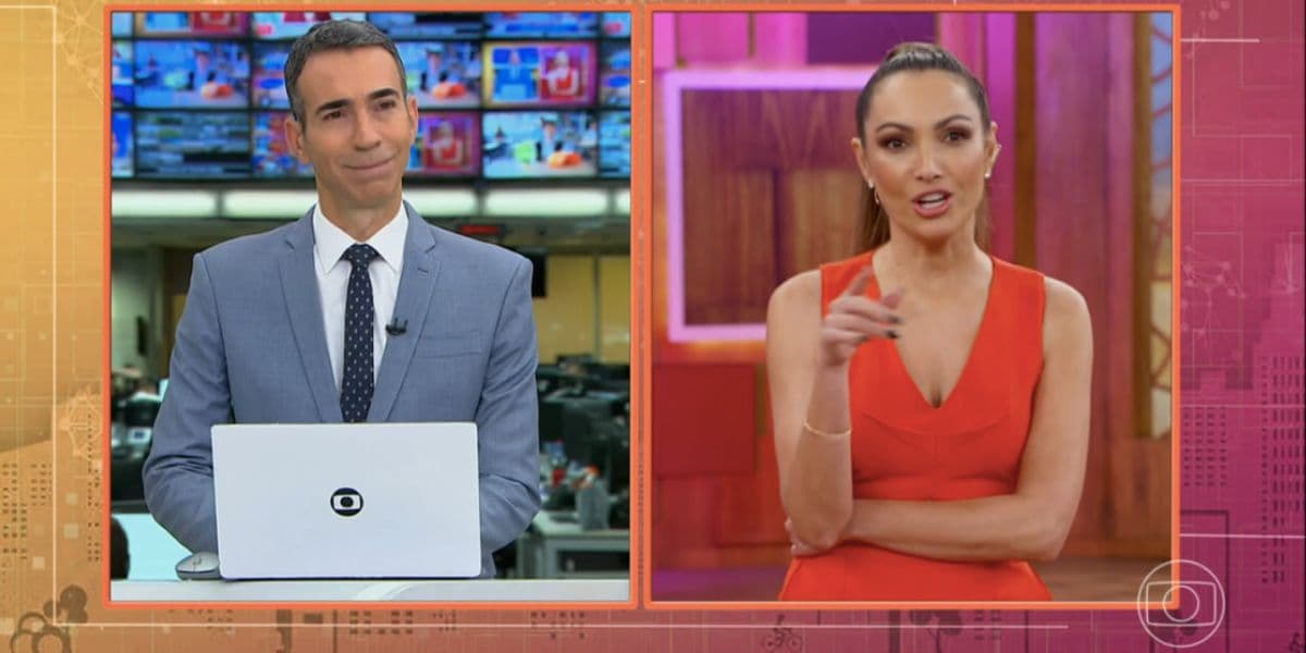 César Tralli e Patrícia Poeta no Encontro (Foto: Reprodução / Globo)