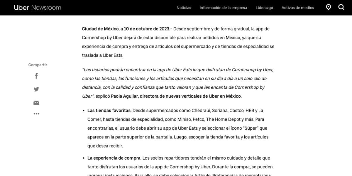 Comunicado da empresa (Foto: Reprodução / site oficial)