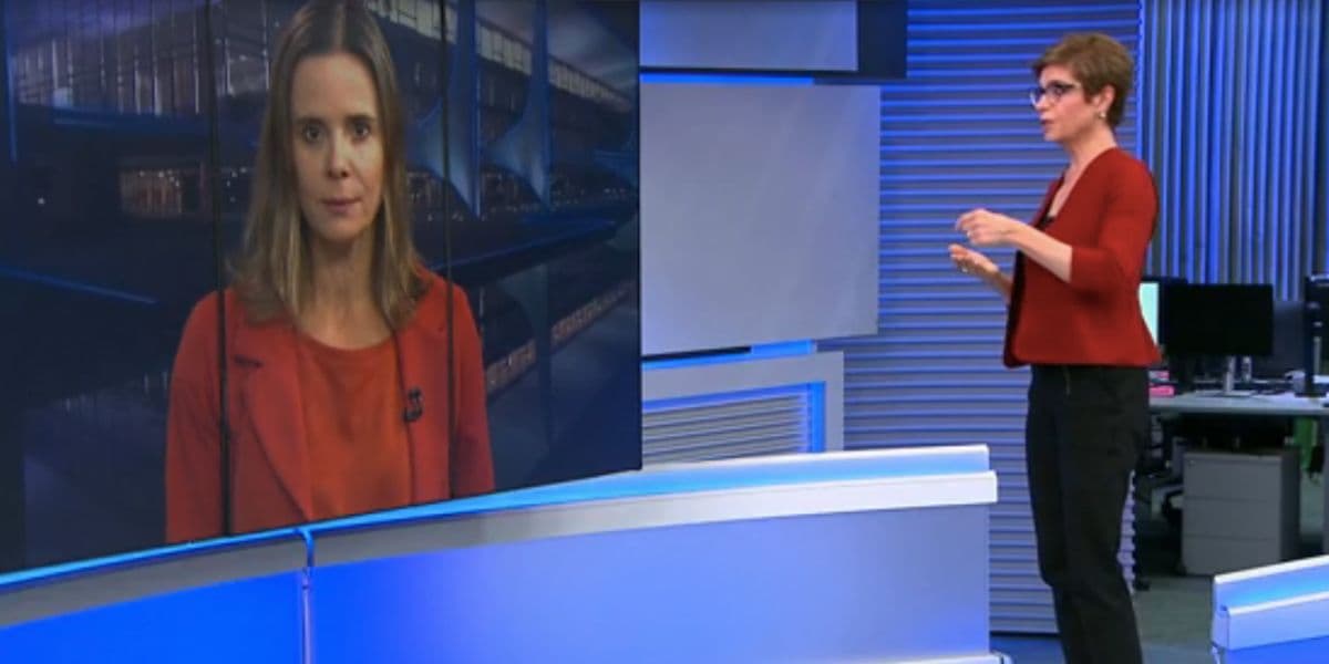 Repórter e Renata Lo Prete no JG (Foto: Reprodução / Globo)