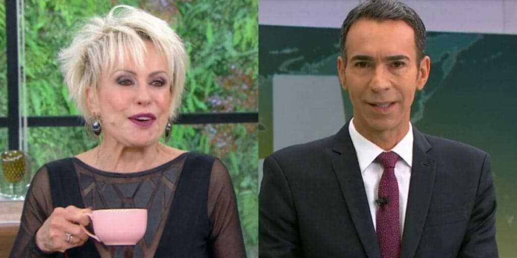 Parte íntima de Cesar Tralli acaba exposta ao vivo no Mais Você e Ana Maria fica chocada: "Meio torta"