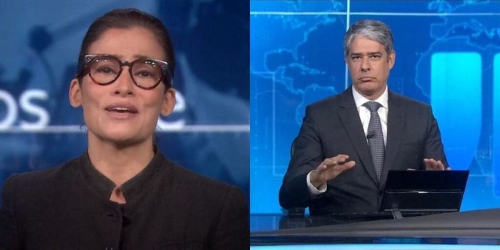 O choro de Renata Vasconcellos ao perder o chão com morte de global e a atitude de Bonner ao vivo