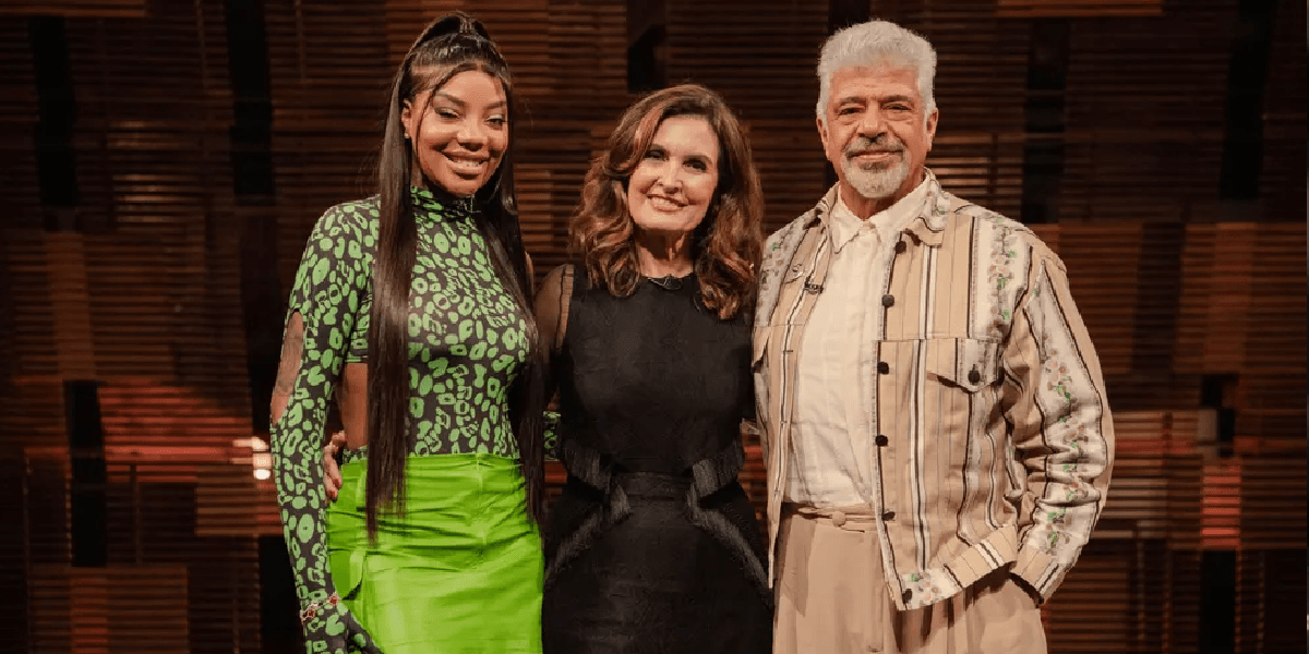 Fátima Bernardes ao lado de Lulu Santos e Ludmilla, no GNT (Foto: Reprodução/ Internet) Fátima Bernardes ao lado de Lulu Santos e Ludmilla, no GNT (Foto: Reprodução/ Internet)