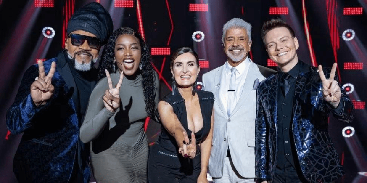 Fátima Bernardes ao lado do elenco do The Voice (Foto: Reprodução/ Internet) Fátima Bernardes ao lado do elenco do The Voice (Foto: Reprodução/ Internet)
