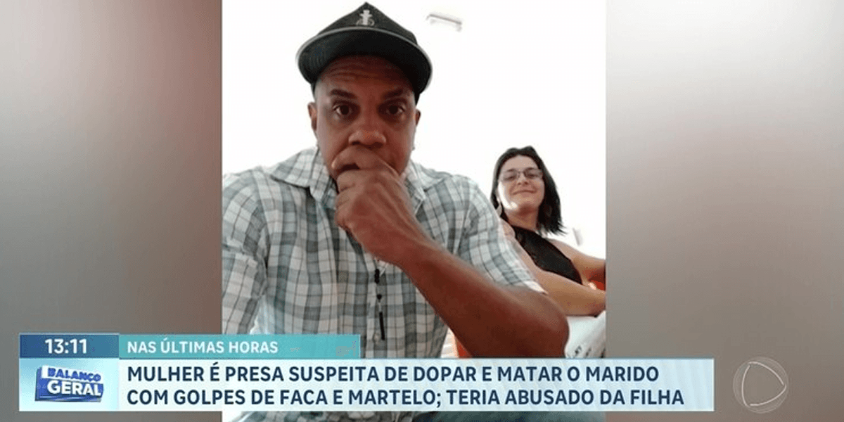 Mulher mata marido a facadas (Foto: Reprodução, Record) Mulher mata marido a facadas (Foto: Reprodução, Record)