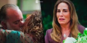 Antônio, Agatha e Irene em Terra e Paixão (Foto: Reprodução / Globo)