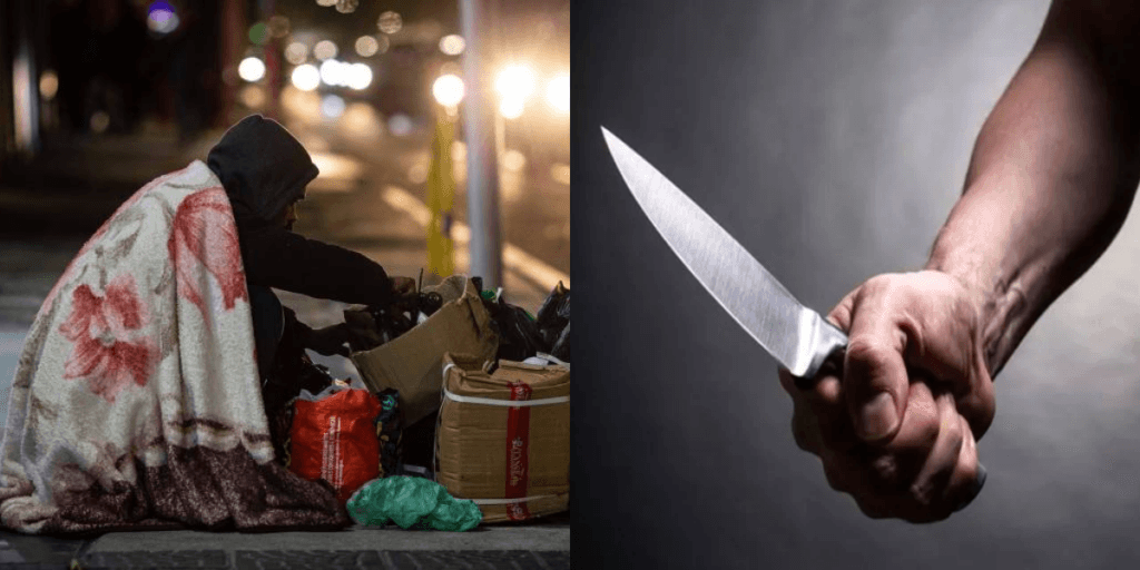 VÍDEO com imagens fortes: Morador de rua leva pauladas, é esfaqueado e câmeras de segurança flagram tudo