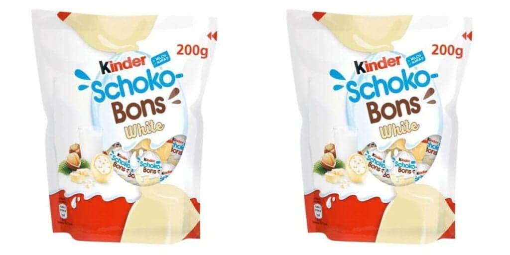 Kinder Choco-Bons Branco que estava com suspeita da presença de salmonela (Reprodução: Internet)