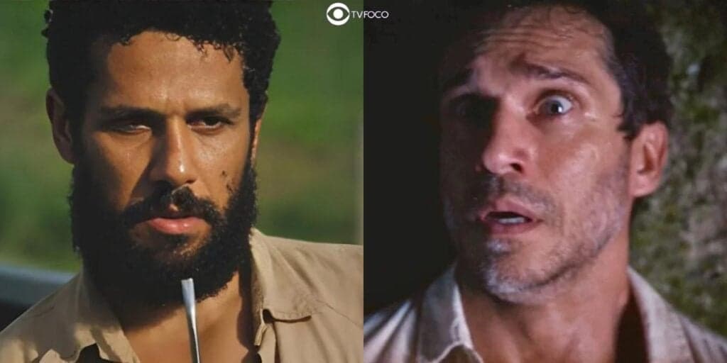 Terra e Paixão - Vinícius dá mole e é flagrado por Ramiro, que dá com a língua nos dentes: "Geólogo vivo"