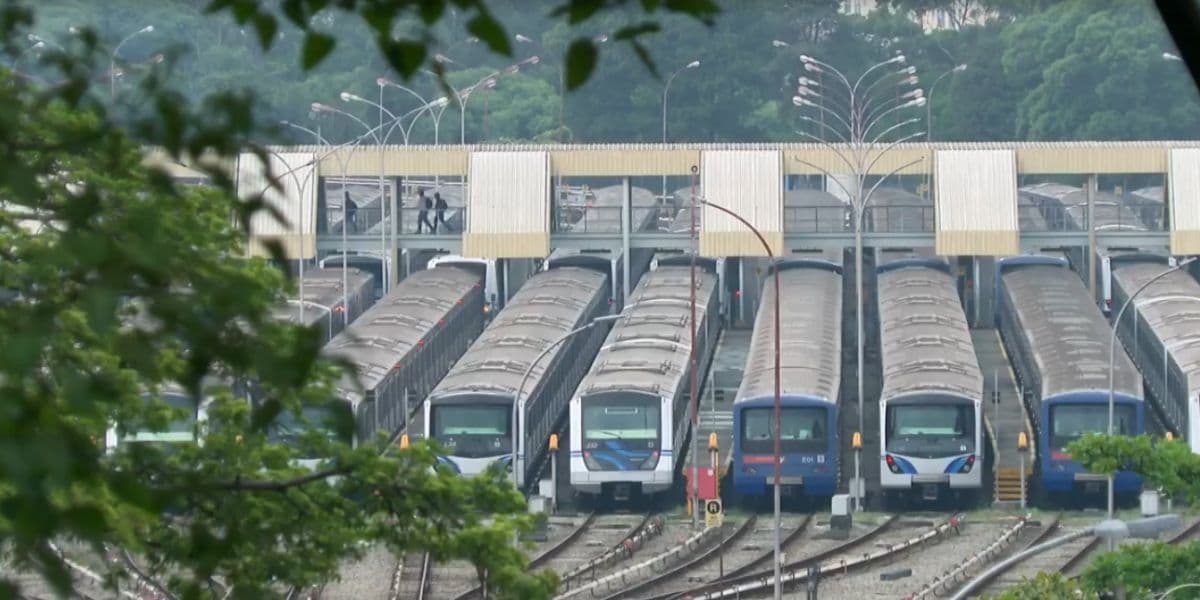 Transporte sobre trilho (Foto: Reprodução / Jornal Nacional da Globo)