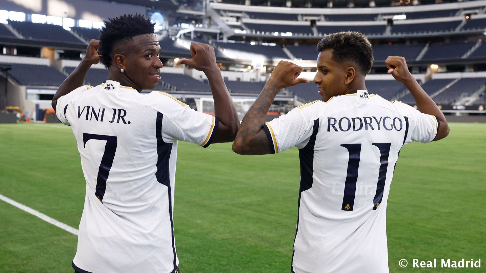 Vini Jr. e Rodrygo no Real Madrid (Foto: Divulgação)