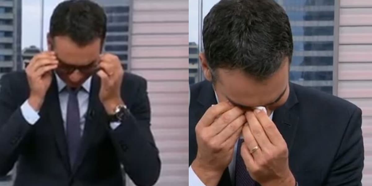 César Tralli caiu no choro na Globo (Foto: Reprodução/ Internet)
