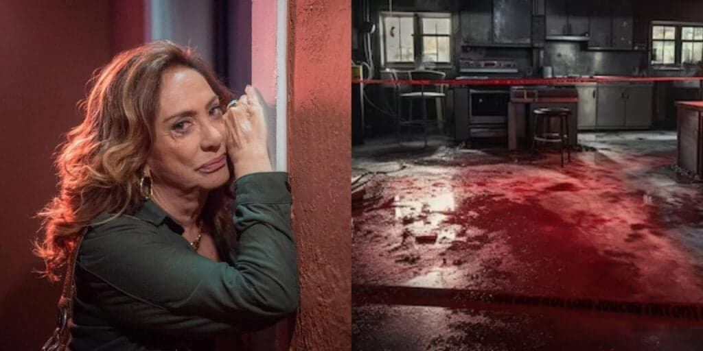 Mar de sangue, 2 fotos chocantes de Agatha morta em Terra e Paixão: Rival de Irene é achada estirada no chão