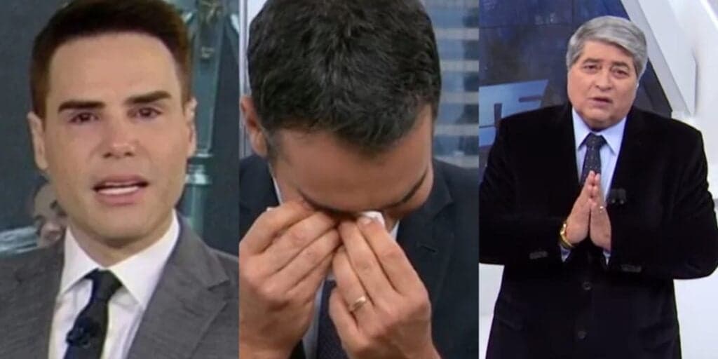 Morte, tragédia e queda: O choro copioso de Datena, Tralli e Luiz Bacci ao perderem o chão ao vivo