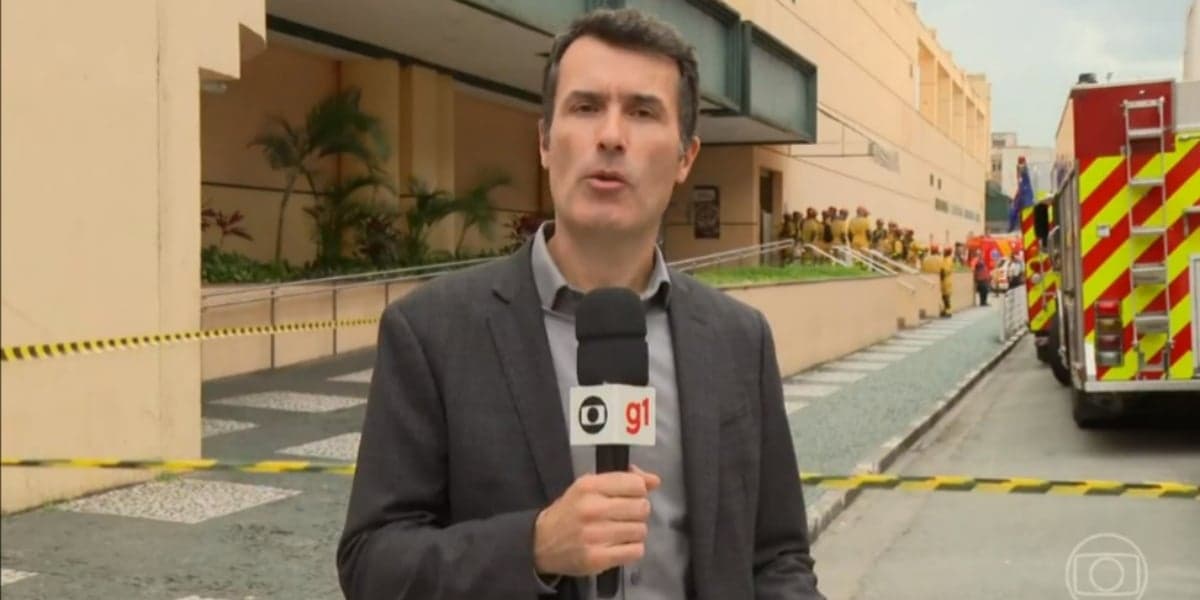 Fabio Turci mostrou efeitos do desabamento no "Jornal Nacional" (Foto: Reprodução/TV Globo)