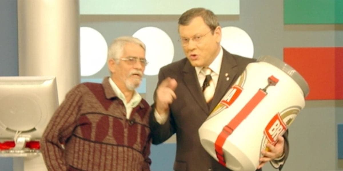 Milton Neves e Gustavo durante a participação no Terceiro Tempo (Reprodução: Band)