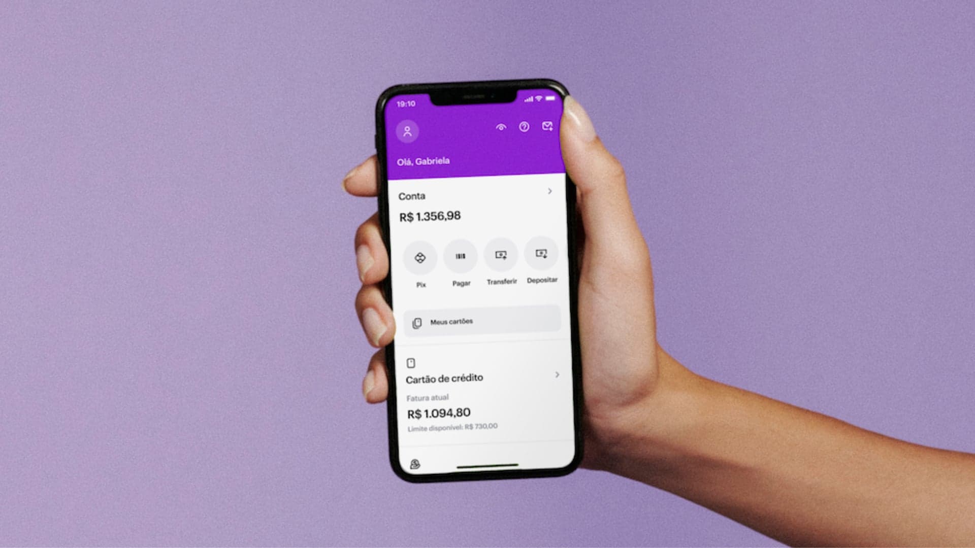 Aplicativo Nubank, disponível em iOS e sistema Android (Foto Reprodução/Internet)
