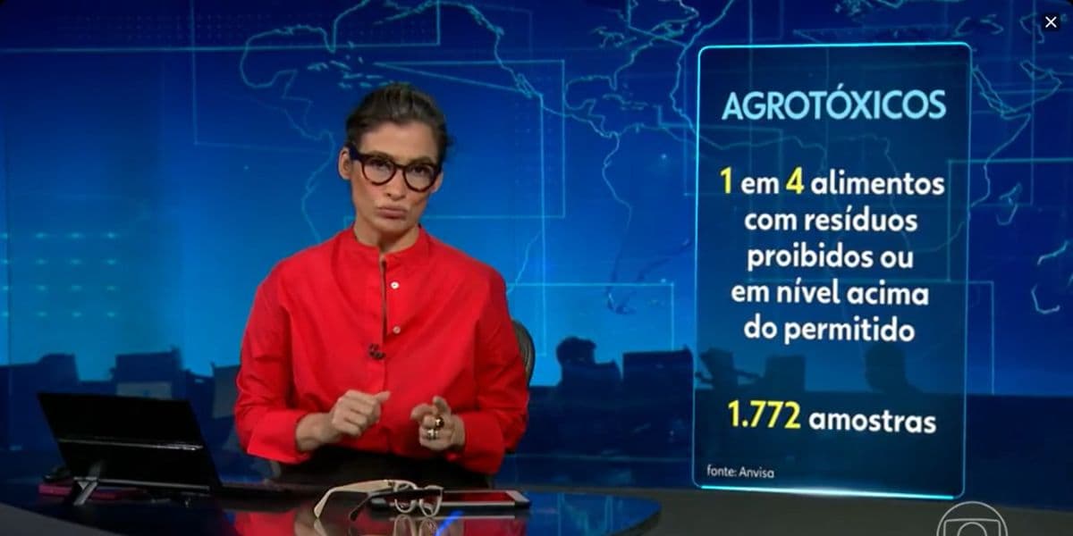 Renata Vasconcellos trouxe os números divulgados pela Anvisa (Reprodução: Globo)