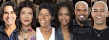 André Gonçalves, Jaquelline, Márcia Fu, Lily Nobre, Tonzão Chagas e WL Guimarães (Foto: Reprodução / Record TV)