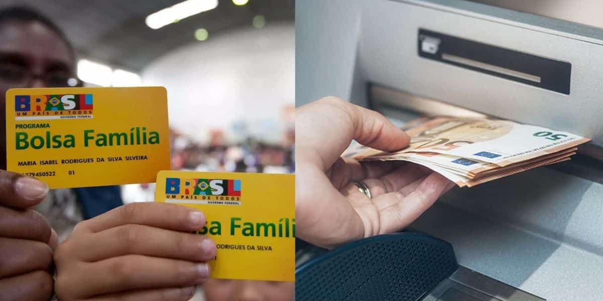 Bolsa Família / Pessoa sacando dinheiro - Montagem TVFOCO