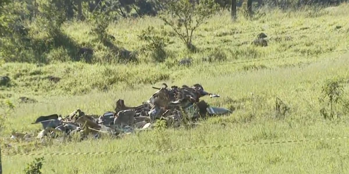 Destroços aeronave (Foto: Reprodução / Globo)