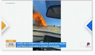 Hoje em Dia noticia queda de avião - Foto Record