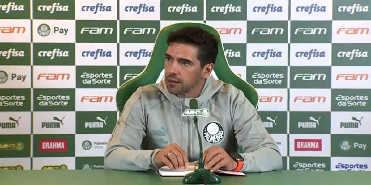 Abel Ferreira durante sua entrevista coletiva (Reprodução: Globo)