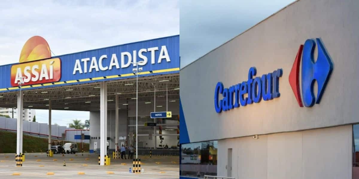 Assaí e Carrefour são dois dos principais supermercados do Brasil (Reprodução: TV Foco)