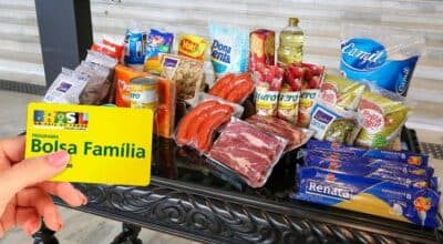 Cesta Básica entregue aos beneficiários do Bolsa Família (Foto: Reprodução / Pronatec)