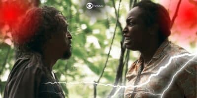 Quitéria (Belize Pombal) e Venâncio (Fabio Lago) em Renascer (Foto: Reprodução / Globo / Montagem TV Foco)