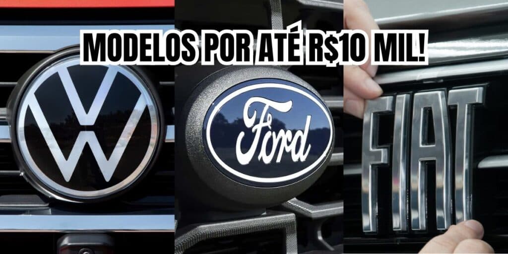 Até R$10 mil, preço despencando: Com Volks, Fiat e Ford, 5 carros para comprar por PRECINHO em fevereiro