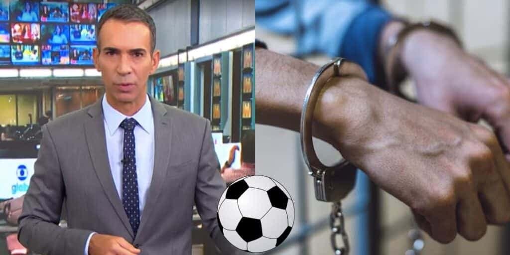 "Hoje": César Tralli interrompe Jornal Hoje às pressas com prisão de jogador e paralisa mundo do futebol