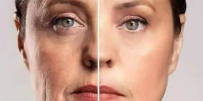 Pele antes e depois do uso do colágeno caseiro (Foto: Reprodução/ Internet)