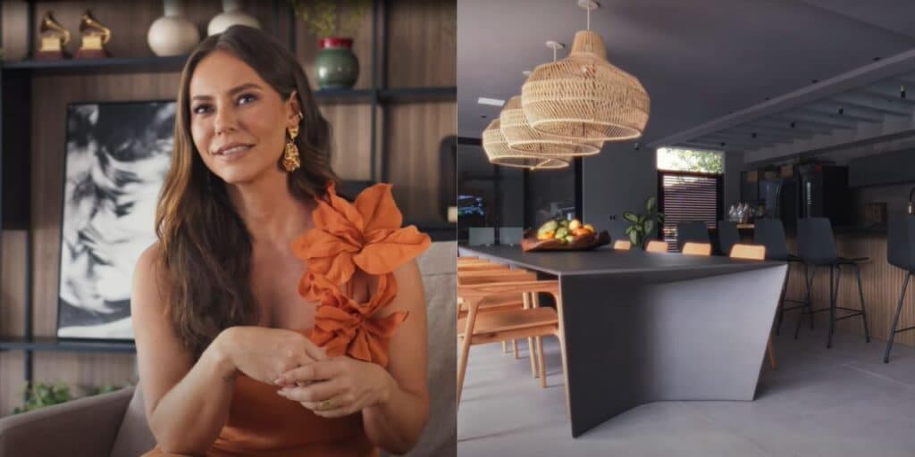 Cozinha de cinema, quarto íntimo de Diogo Nogueira e luxo: Paolla Oliveira abre mansão absurda em que vive