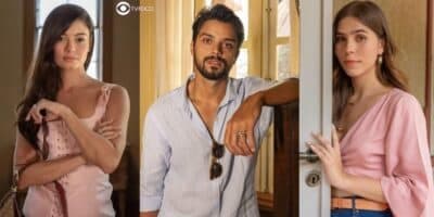 Eliana (Sophie Charlotte), José Venâncio (Rodrigo Simas) e Buba (Gabriela Medeiros) em Renascer (Foto: Reprodução / Globo / Montagem TV Foco)