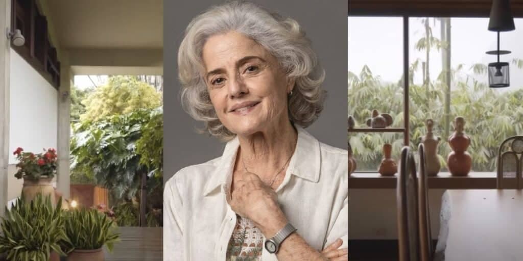 Rodeada por verde, decoração milionária e toda de madeira: Mansão discreta de Marieta Severo é a mais absurda