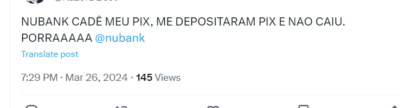 Clientes reclamam do Nubank - Foto: App X