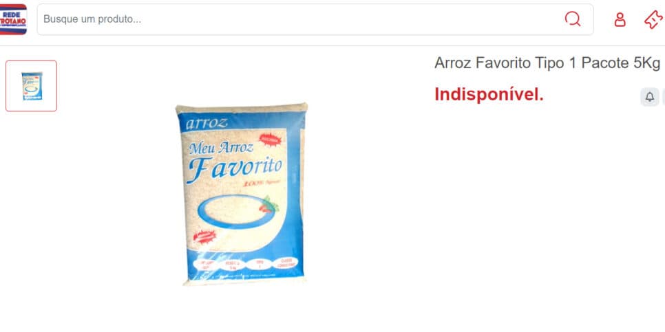 Arroz favorito não está sendo localizado nos mercados (Foto Reprodução/Rede Trotano)