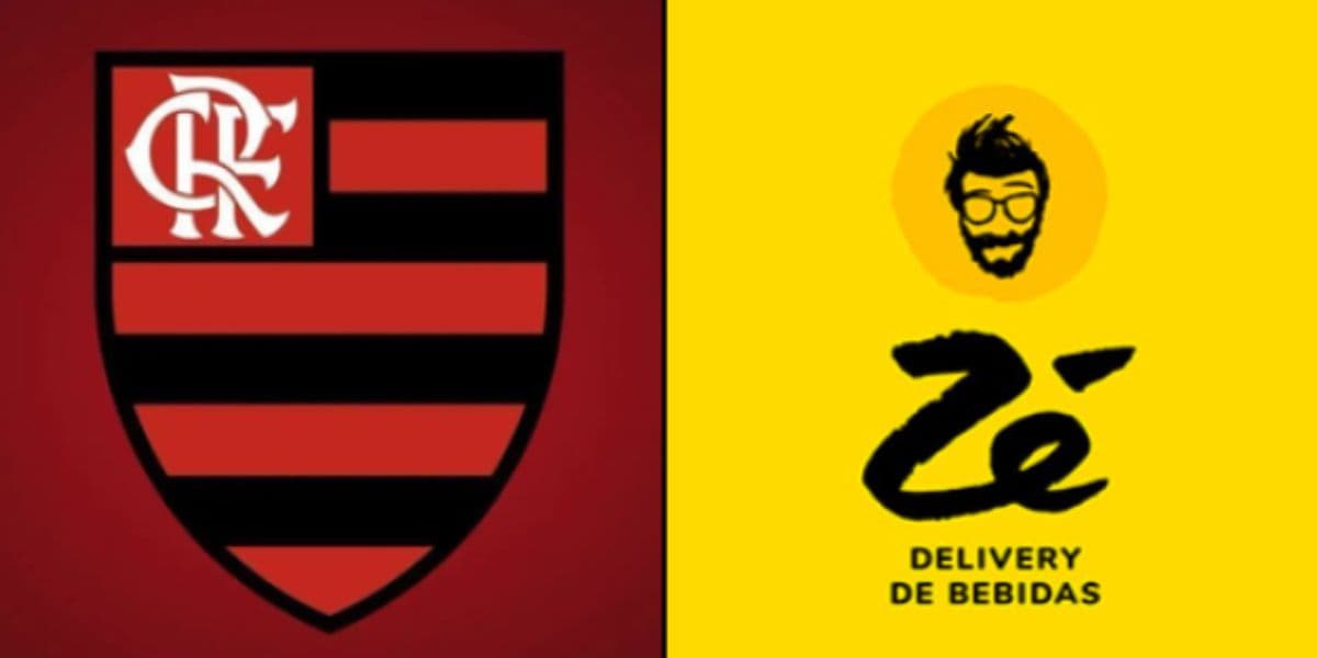 Logo do Flamengo e do Zé Delivery - Montagem Tv Foco