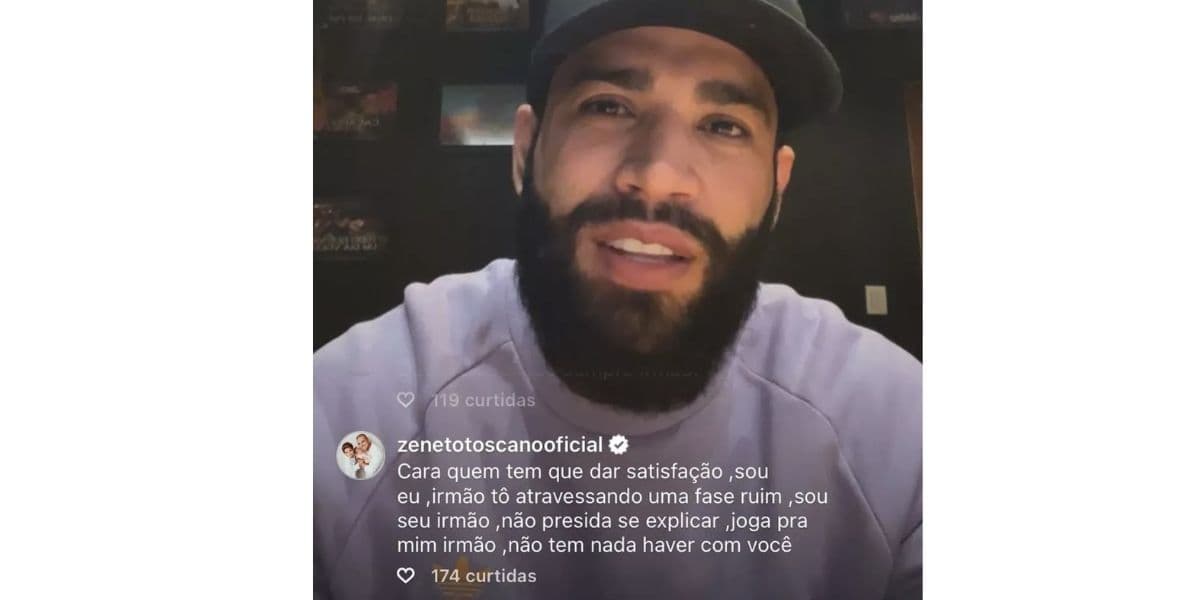 Gusttavo Lima e comentário de Zé Neto (Foto: Reprodução / Instagram)
