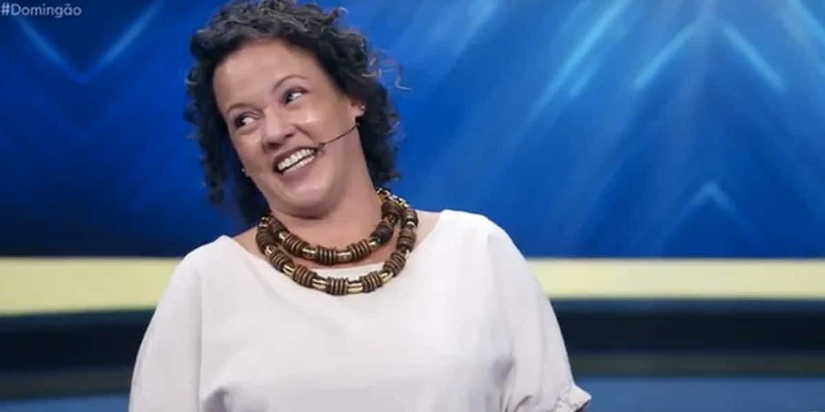 Kátia Moura no Domingão (Foto: Reprodução / Globo)
