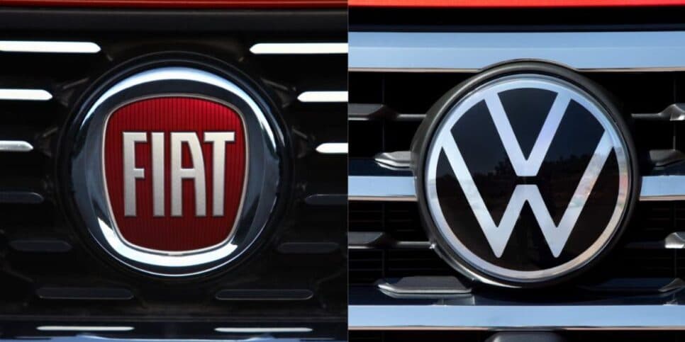 Logo da Volks / Logo da Fiat - Montagem TVFOCO