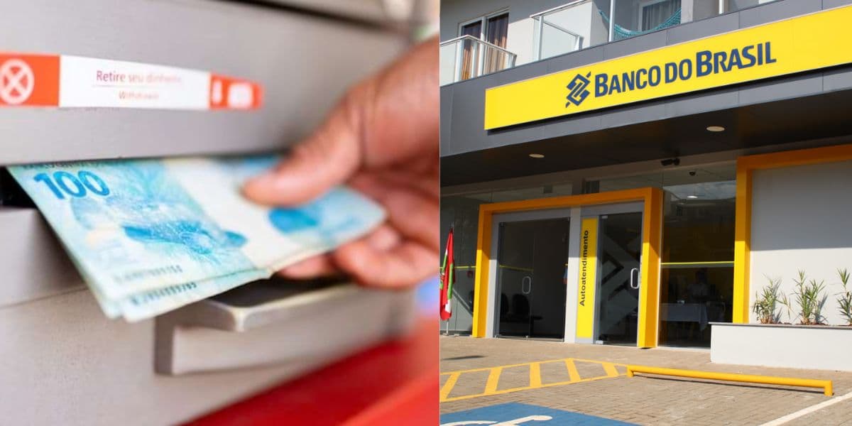 Pessoa sacando dinheiro / Banco do Brasil - Montagem TVFOCO