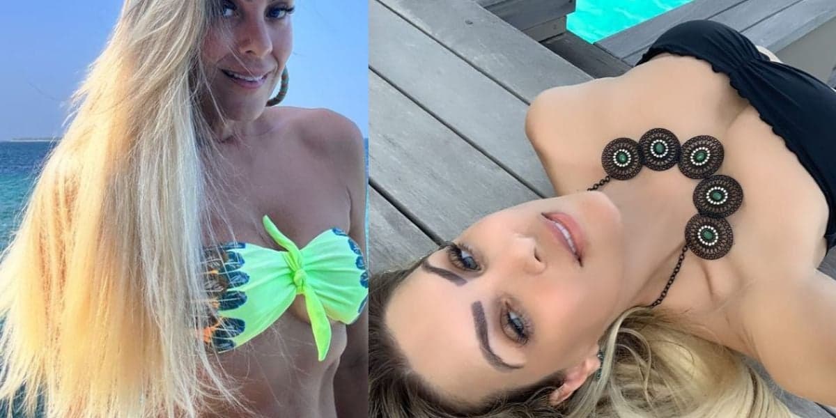 Com parte íntima pulando pra fora e fio-dental, Renata Fan prova que é uma das mais sexys do Brasil aos 46