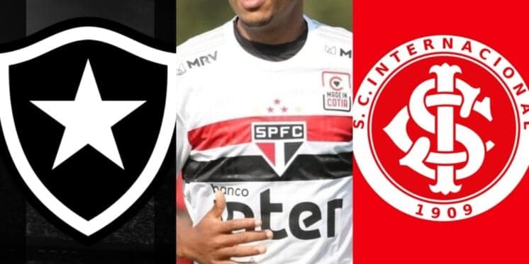 Craque de R$ 22 milhões, sonho de Coudet e Textor: Inter e Botafogo se digladiam por lateral do São Paulo